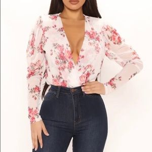 Floral Romance Mesh Bodysuit by Fashion Nova